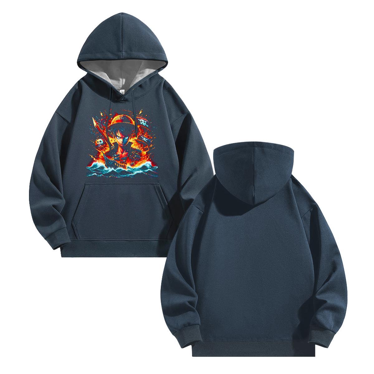 2024 DIY Hoodie for Men Breathable Hooded Collar Warm Mens Hoodie Custom Print Oversized Top Pullover Hoodie High Street Hip Hop Velvet Thick