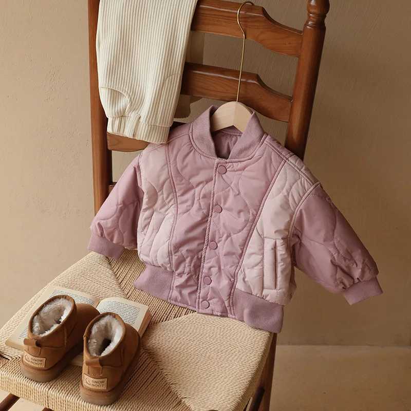 Winter childrens baseball uniform jacket baby boys thick cotton jacket childrens clothing girls down jacket 2-8Y M241018