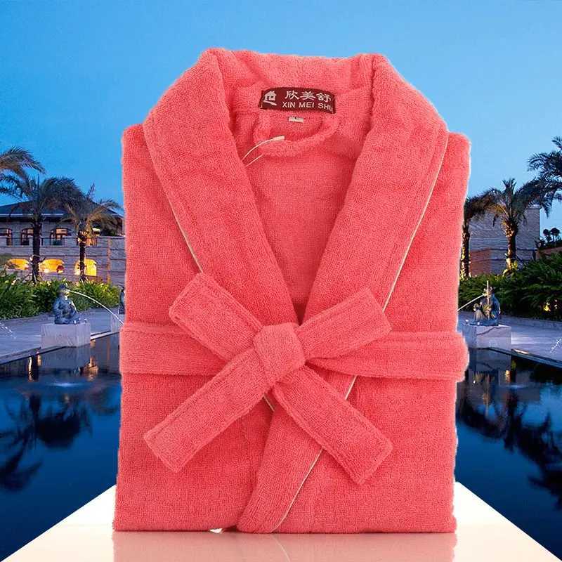 Mens Terry Fleece Bathrobe 100% Cotton Towel Long Thick Robe Blue and White Bridesmaid Robe Spring AutumnXJ241018
