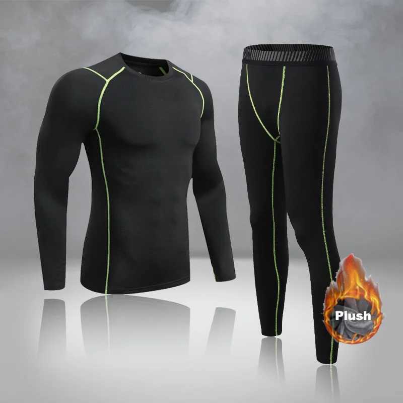 Men's Thermal Underwear Mens And kidsThermal Shirt Pants Long Underwear Set Warm Bottom Compression Tights Sports Wear Man Boys Winter Undercoat 