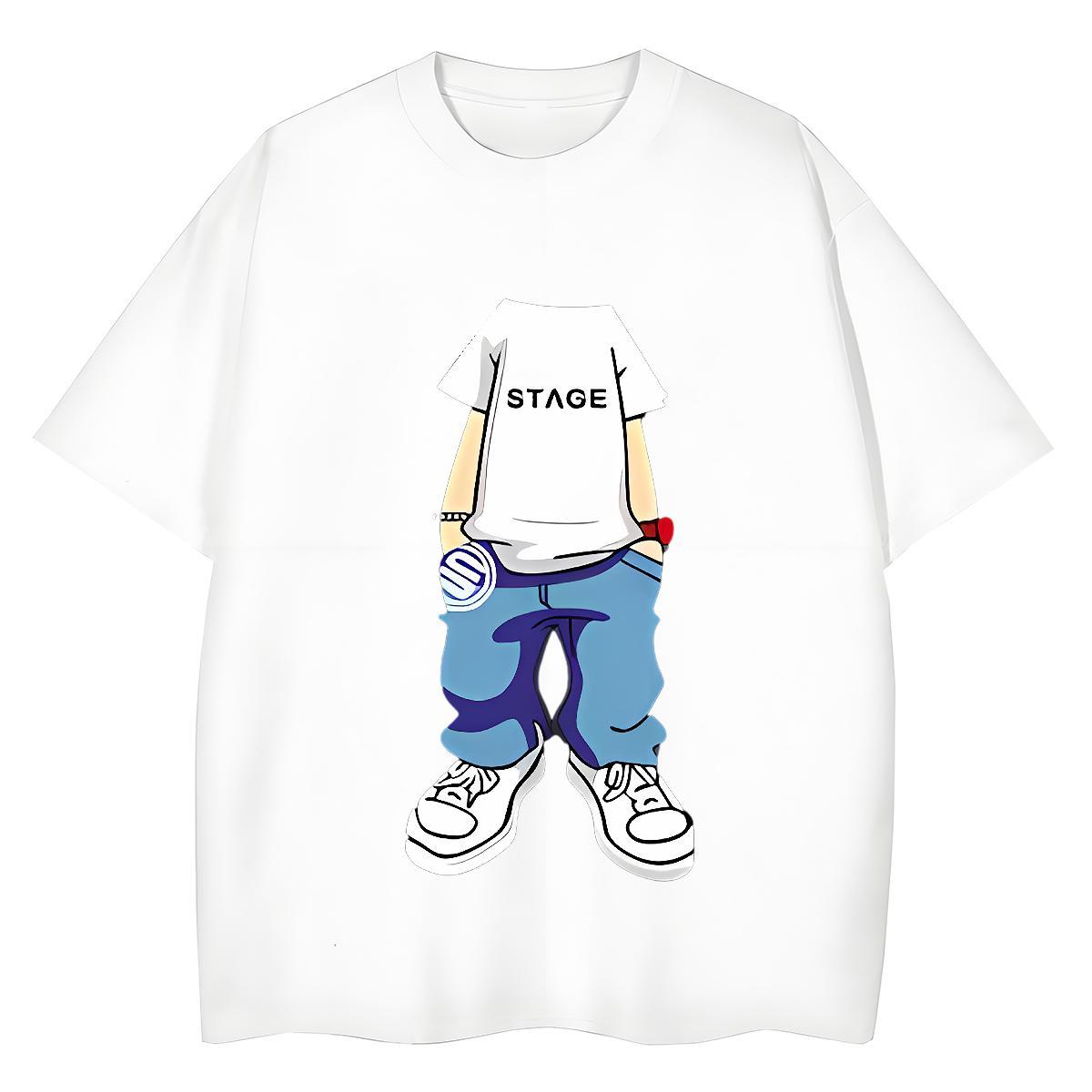 Fashion New T Shirt For Woman 230g Cotton Breathable Short Sleeve Casual person Womens Tshirts Loose fit DIY Anime Printed Tops