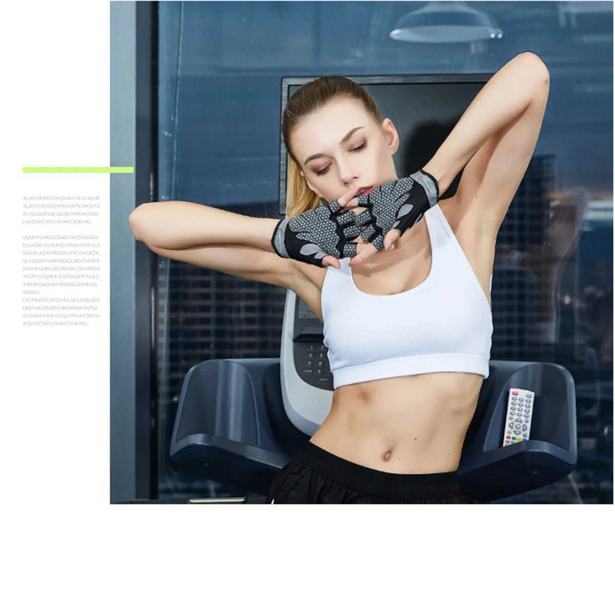 Fitn Gloves Pull Gym Gloves Sports Exercise Mens and Womens Half Finger Gloves Bicyc Non slip Breathable Wrist GlovesW241018