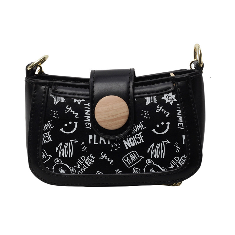 Cute graffiti niche armpit women's 2024 popular new style fashionable single shoulder small square high-end crossbody bag #34 cb74d