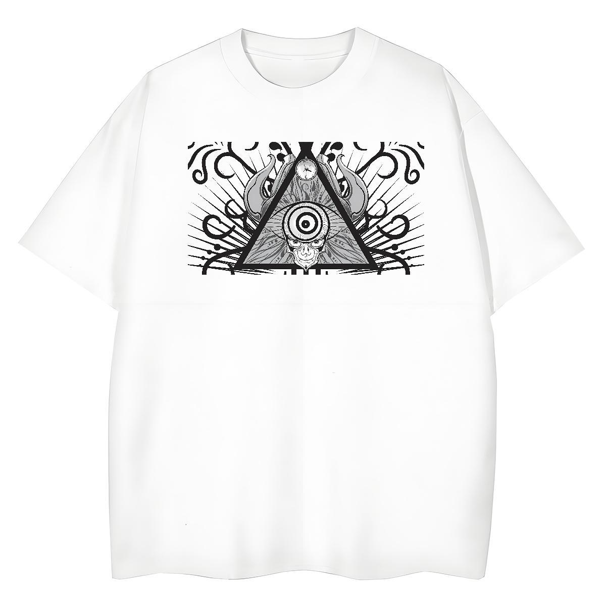 Custom Woman T Shirts 230g Cotton Crew Neck Casual Sport eye of the devil Lady T shirt Brand White Plus Size Tops