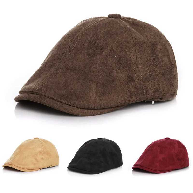 Classic Suede Baby Boys Hat Soild Color Adjustable Baby Cap for Girl Fall Winter Kids Beret Infant Accessories Photographic Prop LX241018