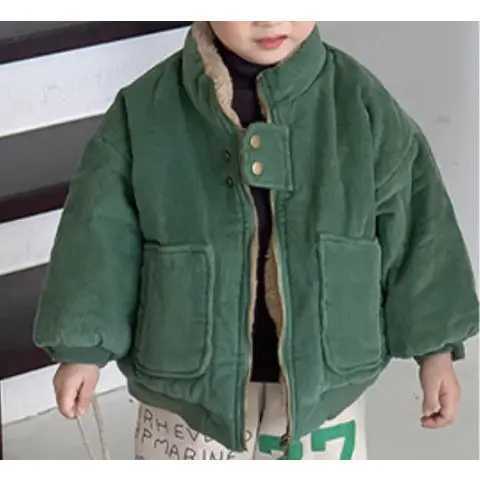 South Korea Winter Stand up Collar Jacket Baby Fashion Ruffle Warm Jacket Cotton Jacket Boys Clothing Baby Clothing M241018