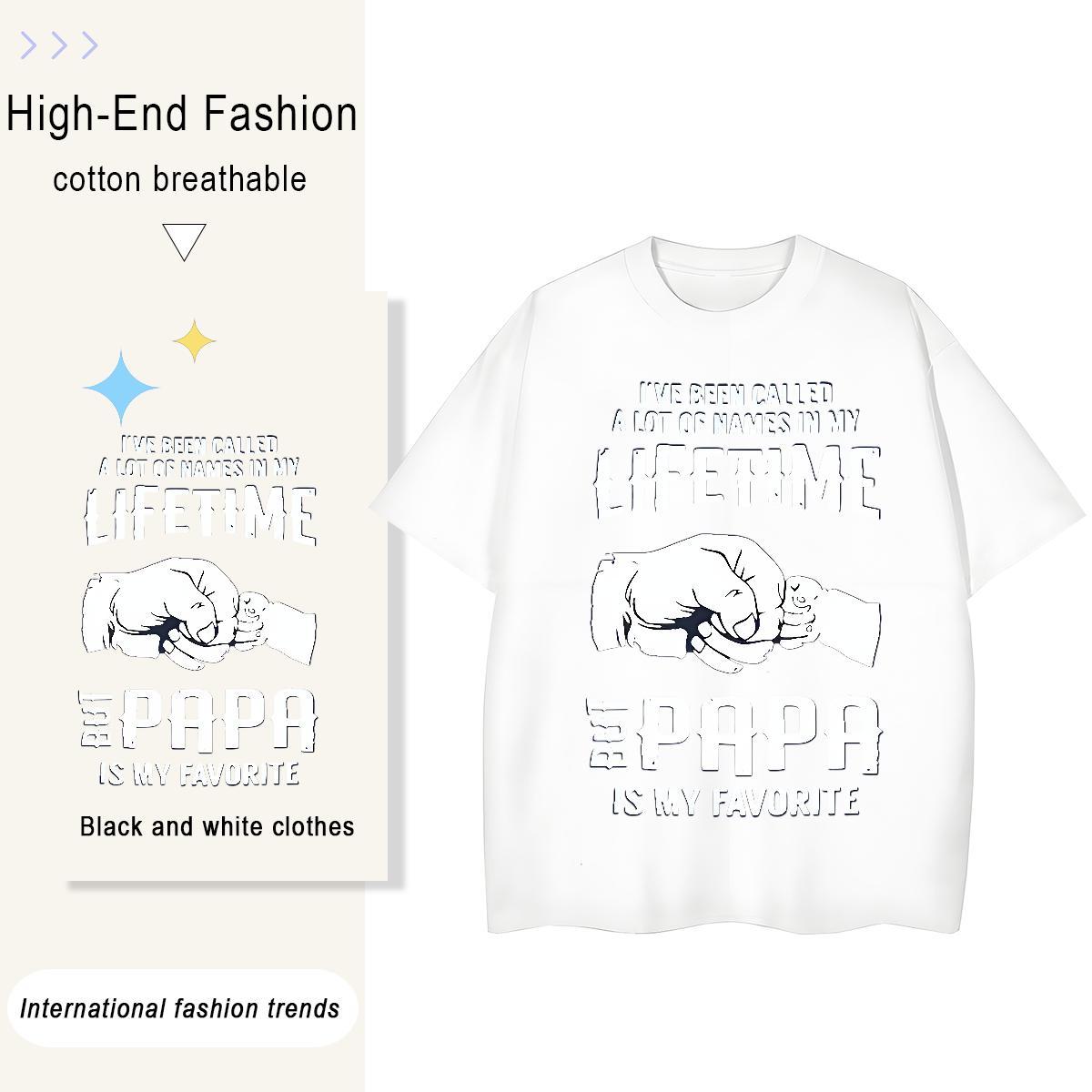 Classic Womens T Shirts 230g Cotton Round Neck Short Sleeve Street hands Women Tees Unisex Graphic Wear
