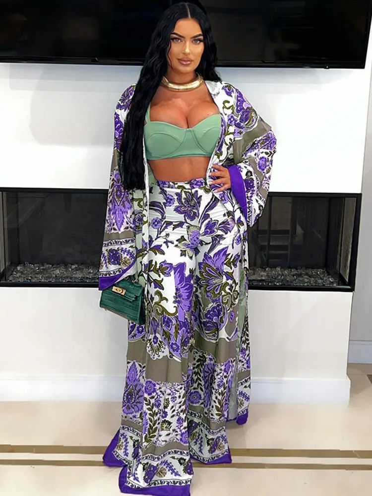 2 Piece Women Sets Arrival Summer Autumn Matching Sets Print Two Pieces Sets Tops And Pants Suits Outfits Clothing 241009