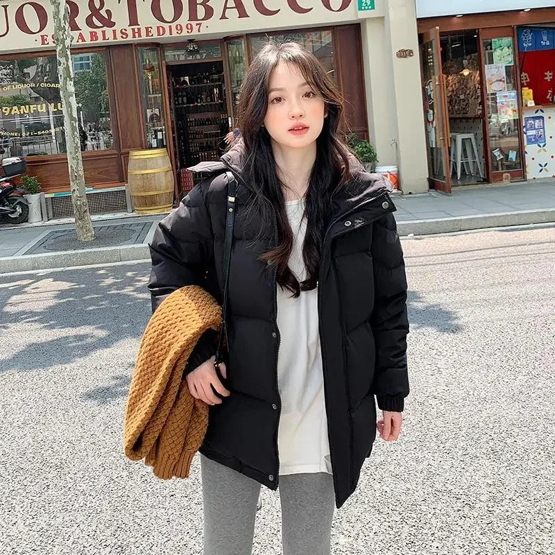 2024 Style Korean Down Cotton Jacket Women Hooded Parkas Winter Padded Coat Thick Warm Loose Puffer Female Snow Wear Outwea 241010