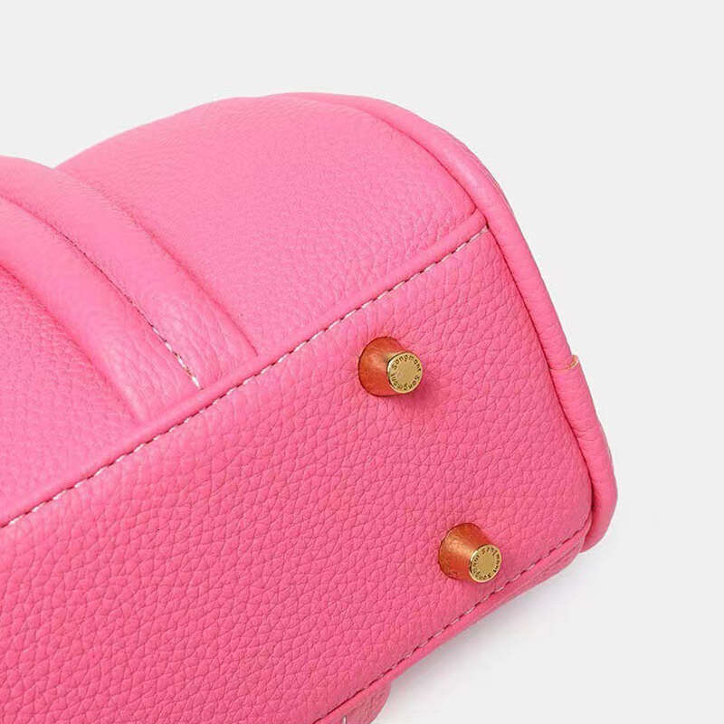 Brand Design Bowg Genuine Leather Boston Bag Fashion Commuting Crossbody Bags Solid Color Women Handbag