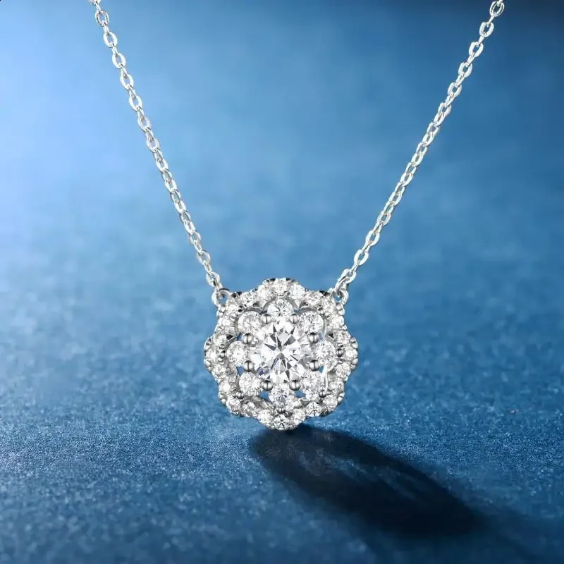 TKJ 925 sterling silver chain pendant necklace simple flower shaped necklace jewelry gift friend free delivery 241018