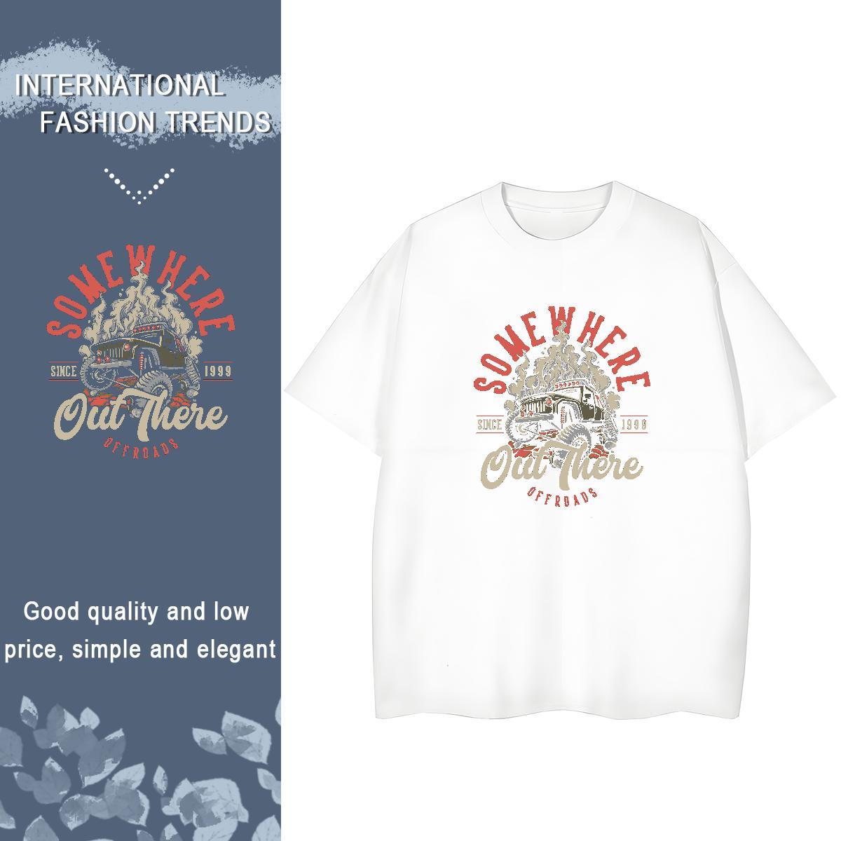 Fashion New T Shirts Women 230g 100% Cotton Breathable Short Sleeve Hip Hop car Women Tees Lady Cartoon Floral Printing Clothes