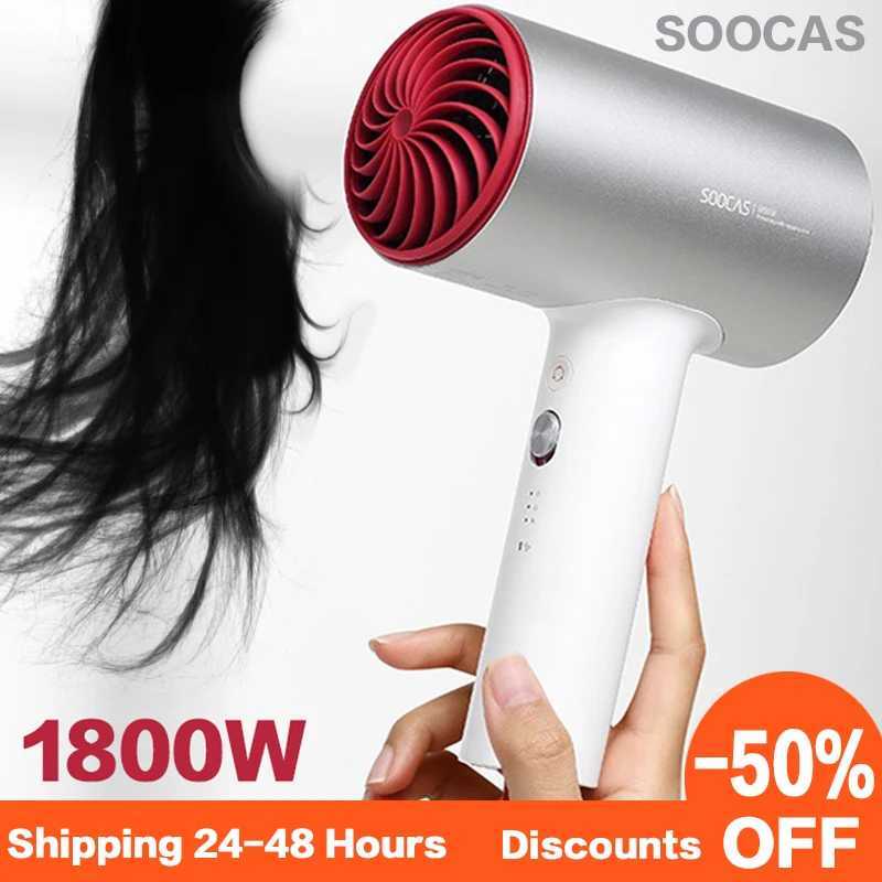 SOOCAS original hair dryer 1800W professional electric hair dryer 3-speed wind speed hot and cold hair tool W241018