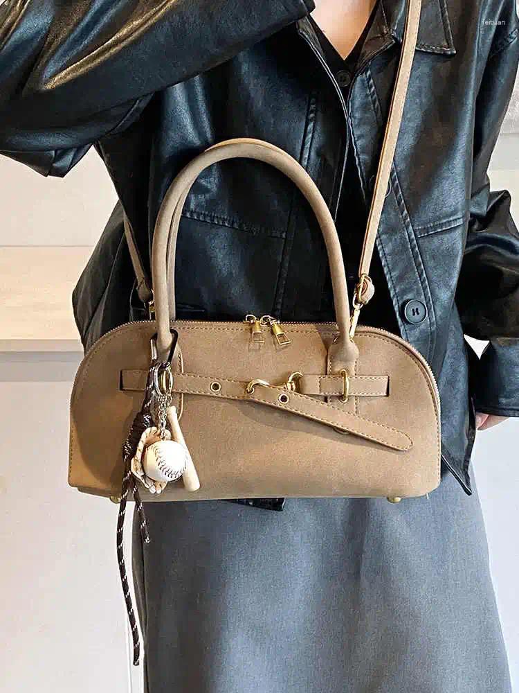 Evening Bags Women Vintage Shoulder Faux Suede Solid Color All-Match Crossbody Autumn Winter Lady Commuter Handbags