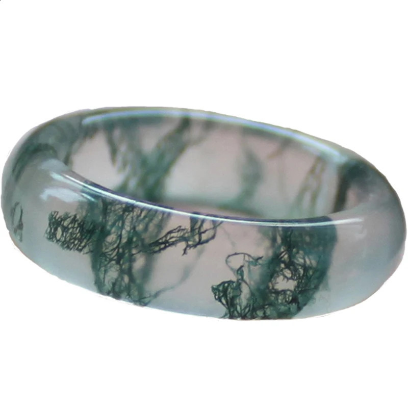 Moss Agates Ring Natural Gem stone Jewelry For Women Man Gift Wholesale 241010
