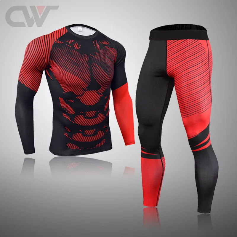 Winter Thermal Underwear Set Mens Sportswear Running Training Warm Base Layer Compression Tights Jogging Mens Gym MMA Suit 241018