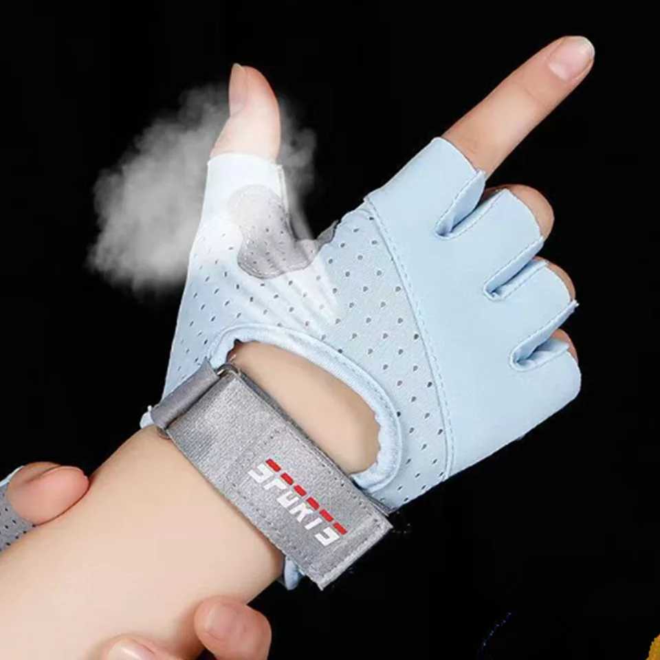 A pair of all season thin half finger yoga fitness gloves bicycle gloves outdoor sports glovesW241018