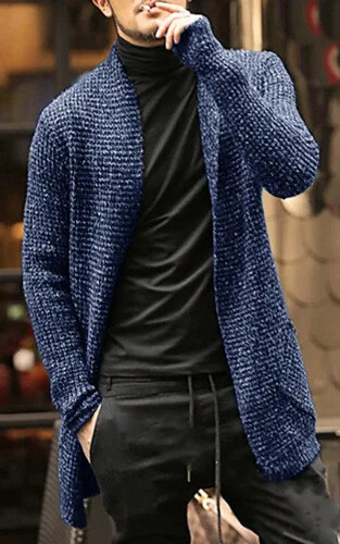 Medium Length Mens Cardigan Knitting Wool Solid Thick Warm Autumn Winter Fit Comfortable Soft Casual Fashion Male Sweater 241018