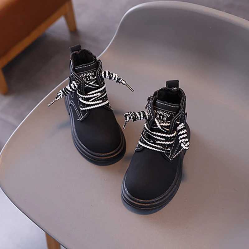 Boots New Kids Shoes Boots for Girl Spring Autumn Solid Color Boys Causal School Boots Fashion Versatile Children Platform Ankle Boots H241018