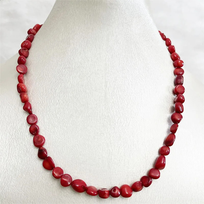 selling irregular diamond red coral necklace genuine natural stone Exquisite gemstone friendship lover fashion jewelry gift 241018