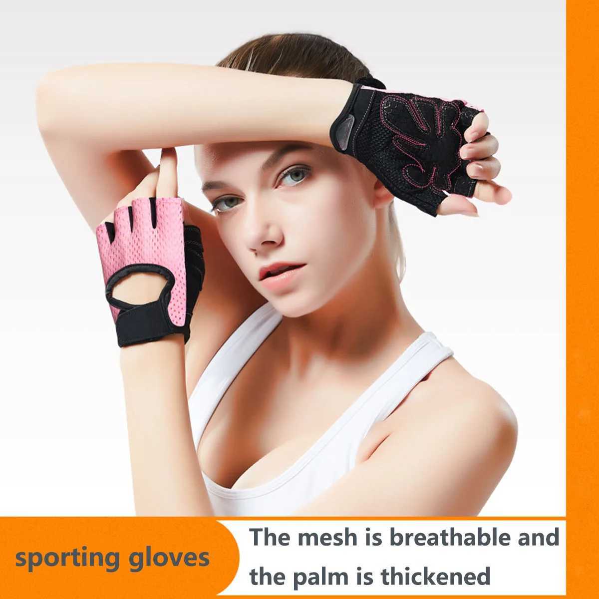 Fitn Gloves Pull Gym Gloves Sports Exercise Mens and Womens Half Finger Gloves Bicyc Non slip Breathable Wrist GlovesW241018
