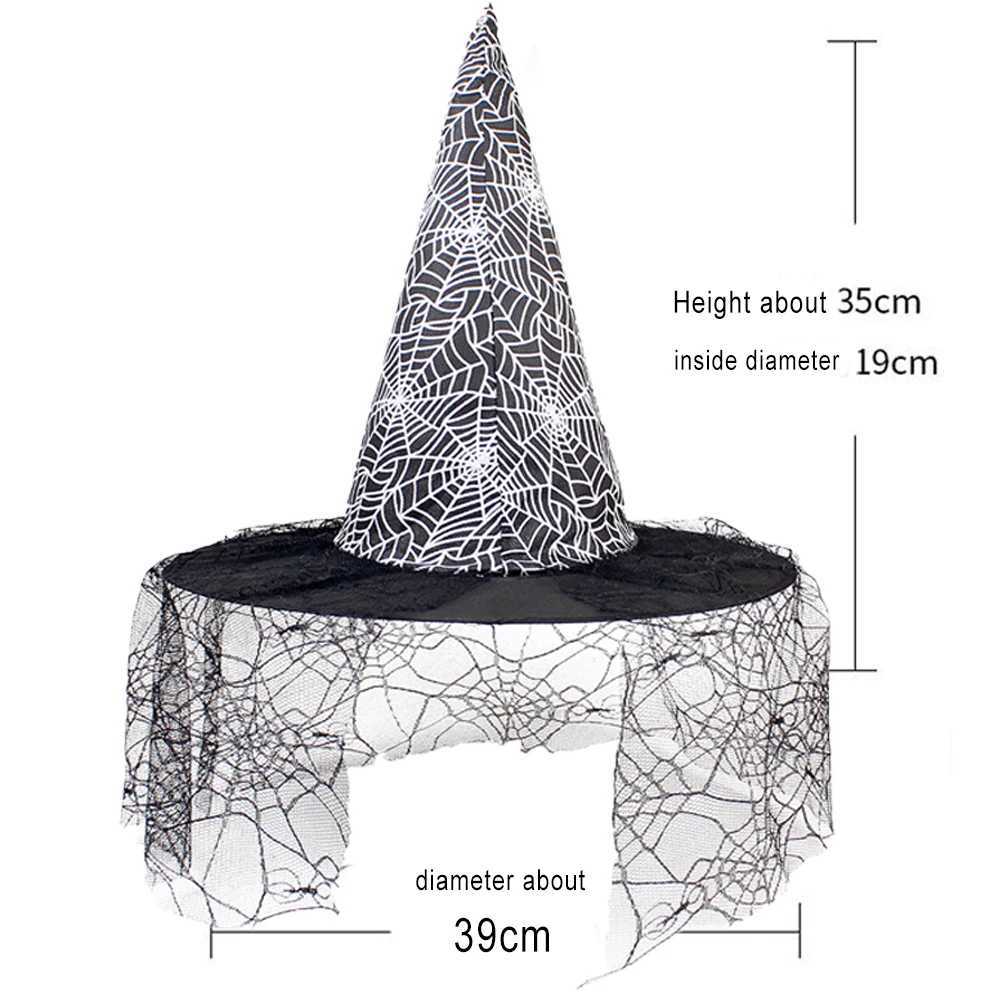 Kids Witch Hats Halloween Hat Decoration Props for Girls Cosplay Witch Gauze Headwear Role Play Taff Witch Halloween Deco Unisex LX241018