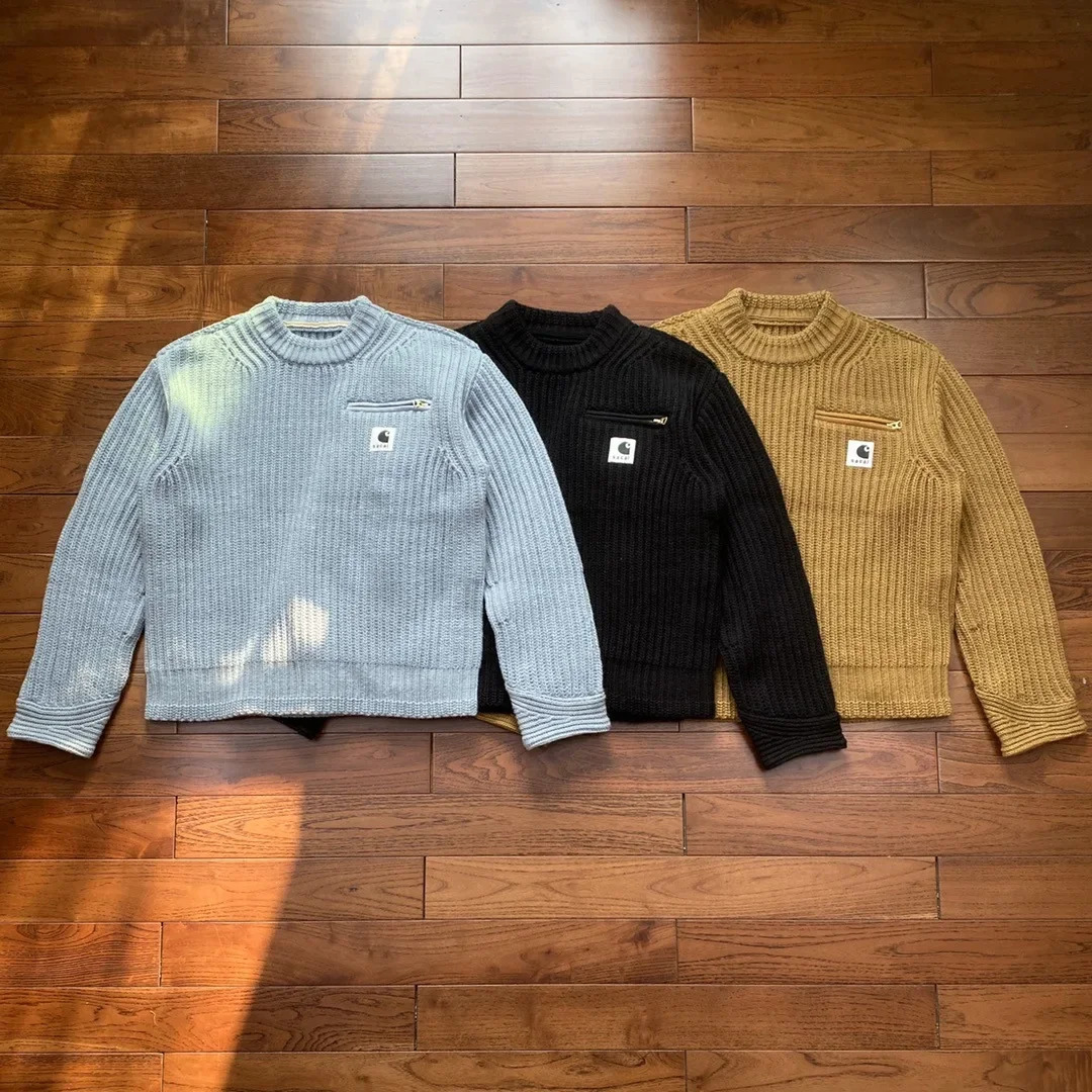 Premium Carha Round Neck Knitted Top Sweater Couple Style Pullover Jacket Inner Casual Scene Crew Other Material 241018