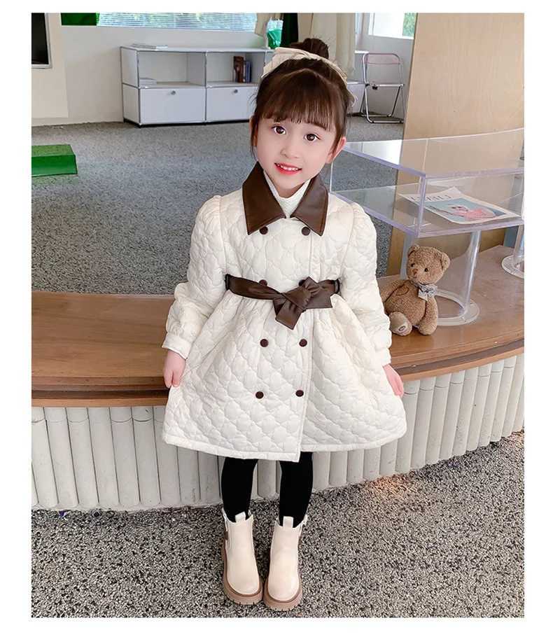 new patch work Coats girls winter warm Parka jacket childrens fashion Parka jacket baby cotton clothing 2-6 years M241018