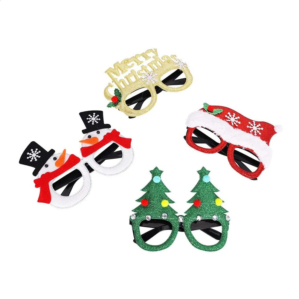 12 Christmas Glasses Sparkling Party Glasses Frame Christmas Decoration Clothing Christmas Party Holiday Discount Glasses 241018