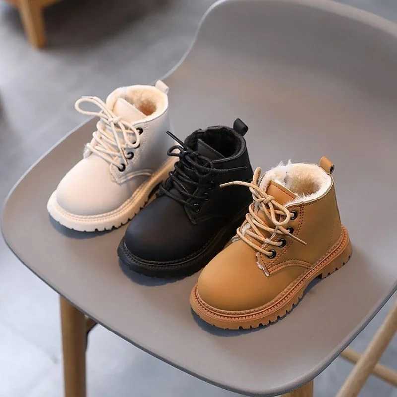 Boots New Childrens Boots Winter Boys Soft Robot Anti slip Waterproof Walking Shoes Girls Mat Warm Snow Boots Childrens Short Boots H241018