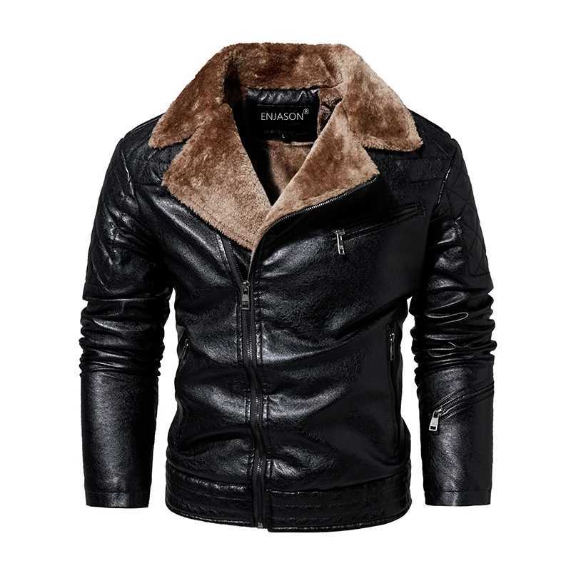 Winter mens leather jacket winter autumn fashion motorcycle PU leather jacket mens punk cool zipper pocket leather jacket Y241018