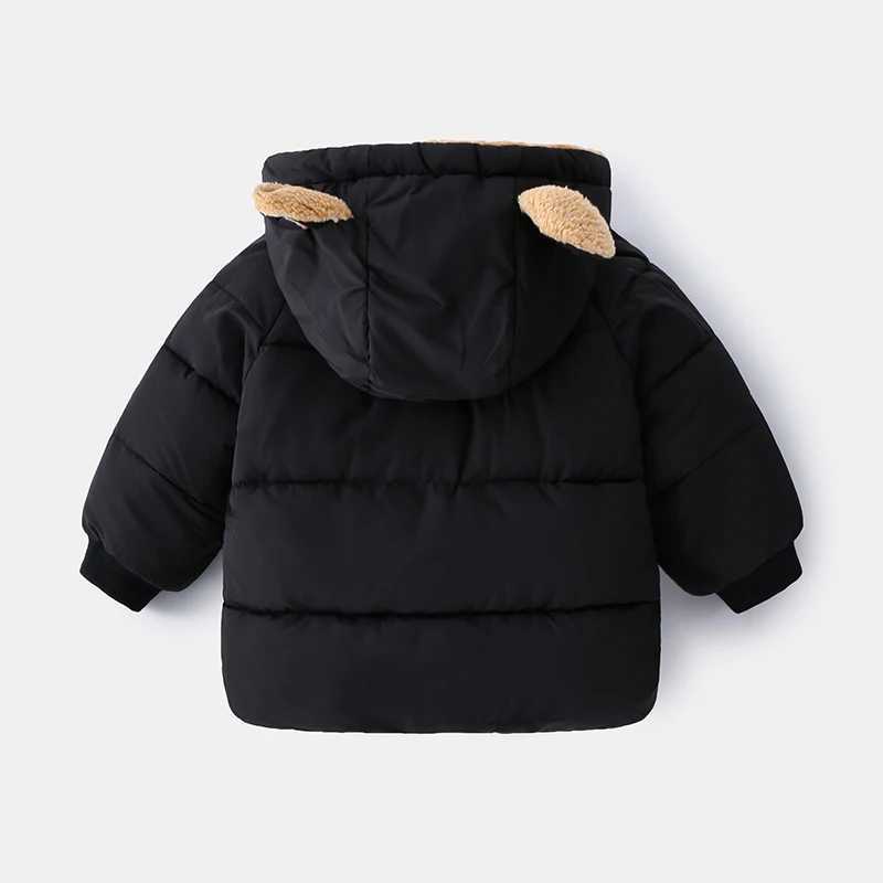New boys jacket keeps warm hooded childrens jacket autumn thick zipper girls coat Christmas gift 2-6 years childrens clothing M241018