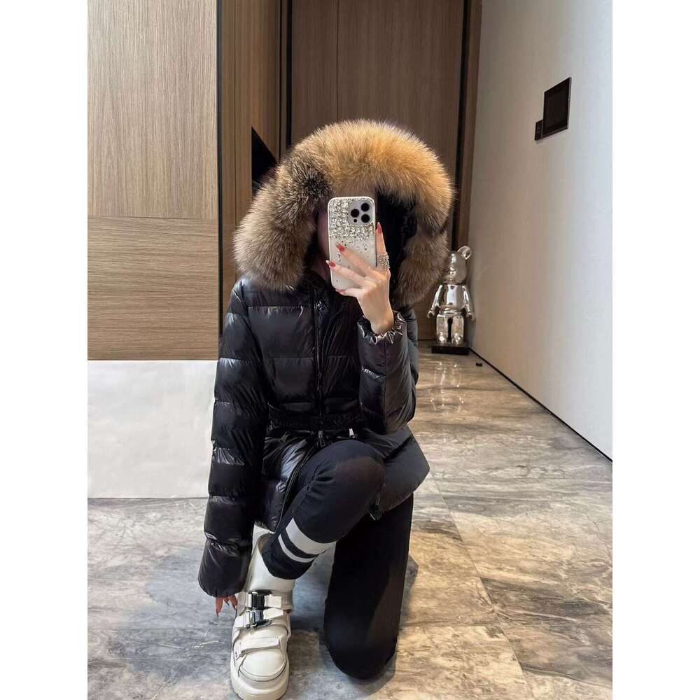 Winter Women's Down Jackets 90% White Goose Down+10% Feathers 100% Natural Fox Fur Warm Fluffy Leisure Versatile Coat