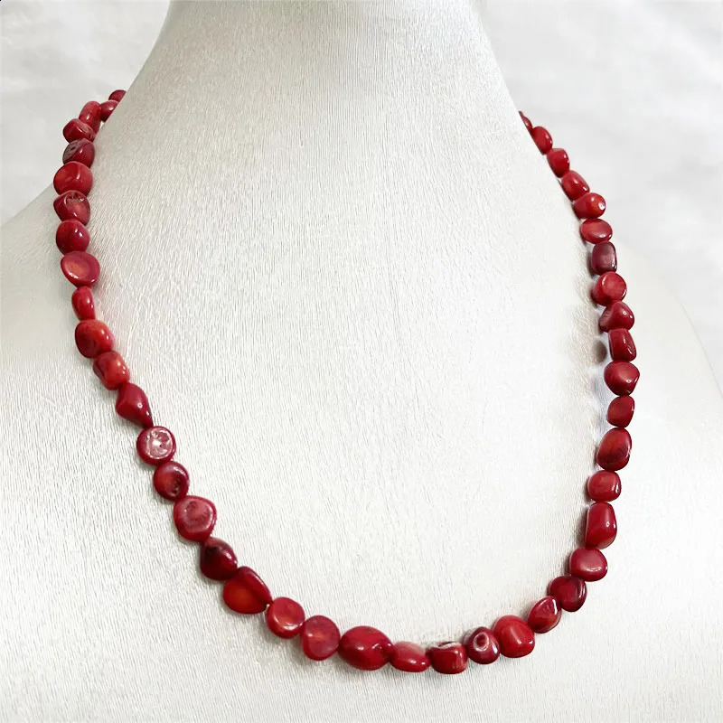 selling irregular diamond red coral necklace genuine natural stone Exquisite gemstone friendship lover fashion jewelry gift 241018