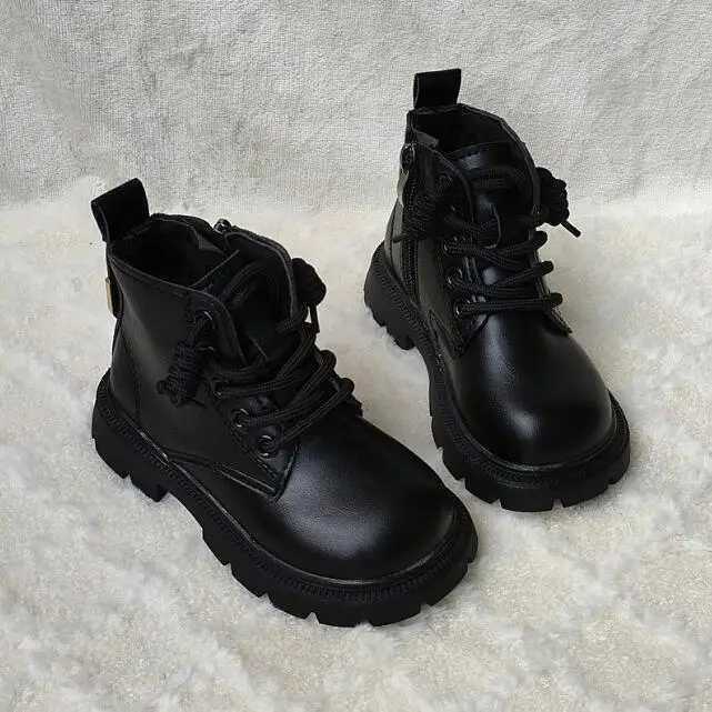 Boots Childrens shoes fashionable leather comfortable childrens short boots winter boys sports running shoes girls casual snow ankle boots H241018