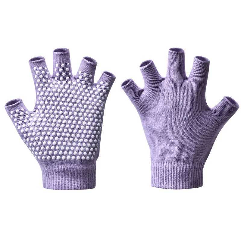 Female Half Finger Warm Anti slip Yoga Gloves Pilates Gloves Indoor Dance Fitness Training Open Finger Exercise Gloves Yoga AidW241018