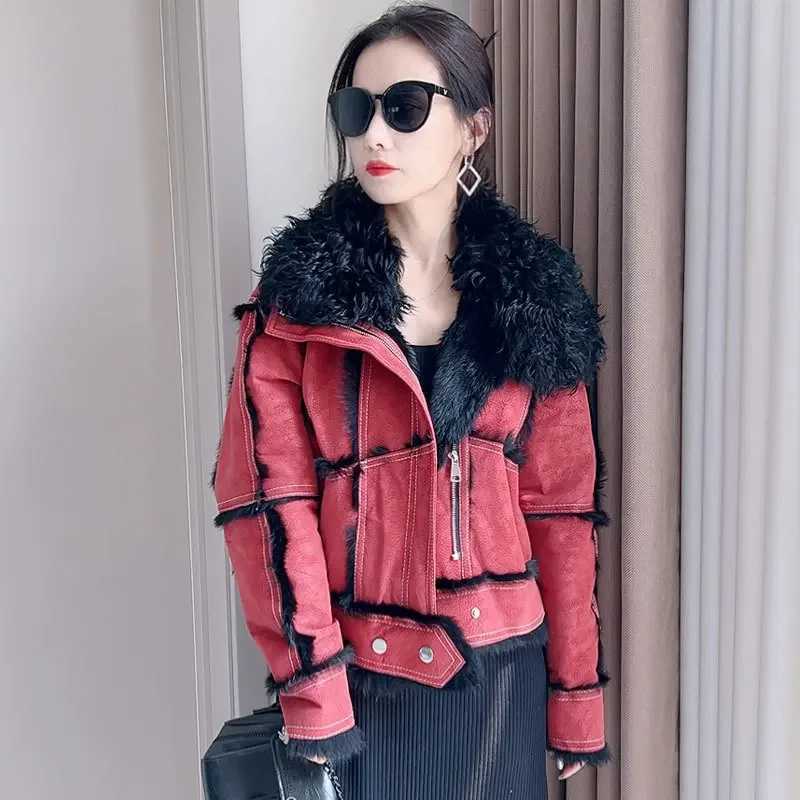 Fur Coat Women Winter 2024 New In Jacket Natural Real Rabbit Hair Inner Liner Short Casual Slim V-Neck Sheepskin Coat For WomenX241018