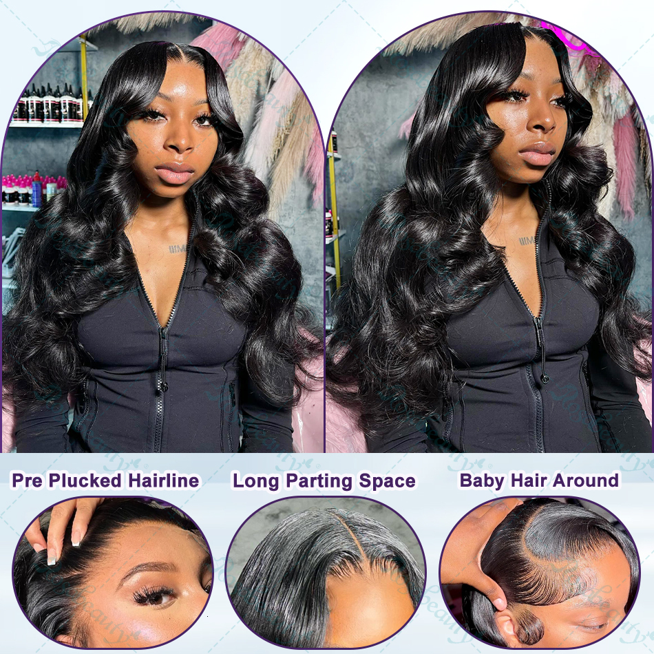 26 30 40 Inch Water HD Frontal Human Hair Wigs Transparent 13X4 13X6 Body Wave Lace Front Wig Pre Plucked For Women