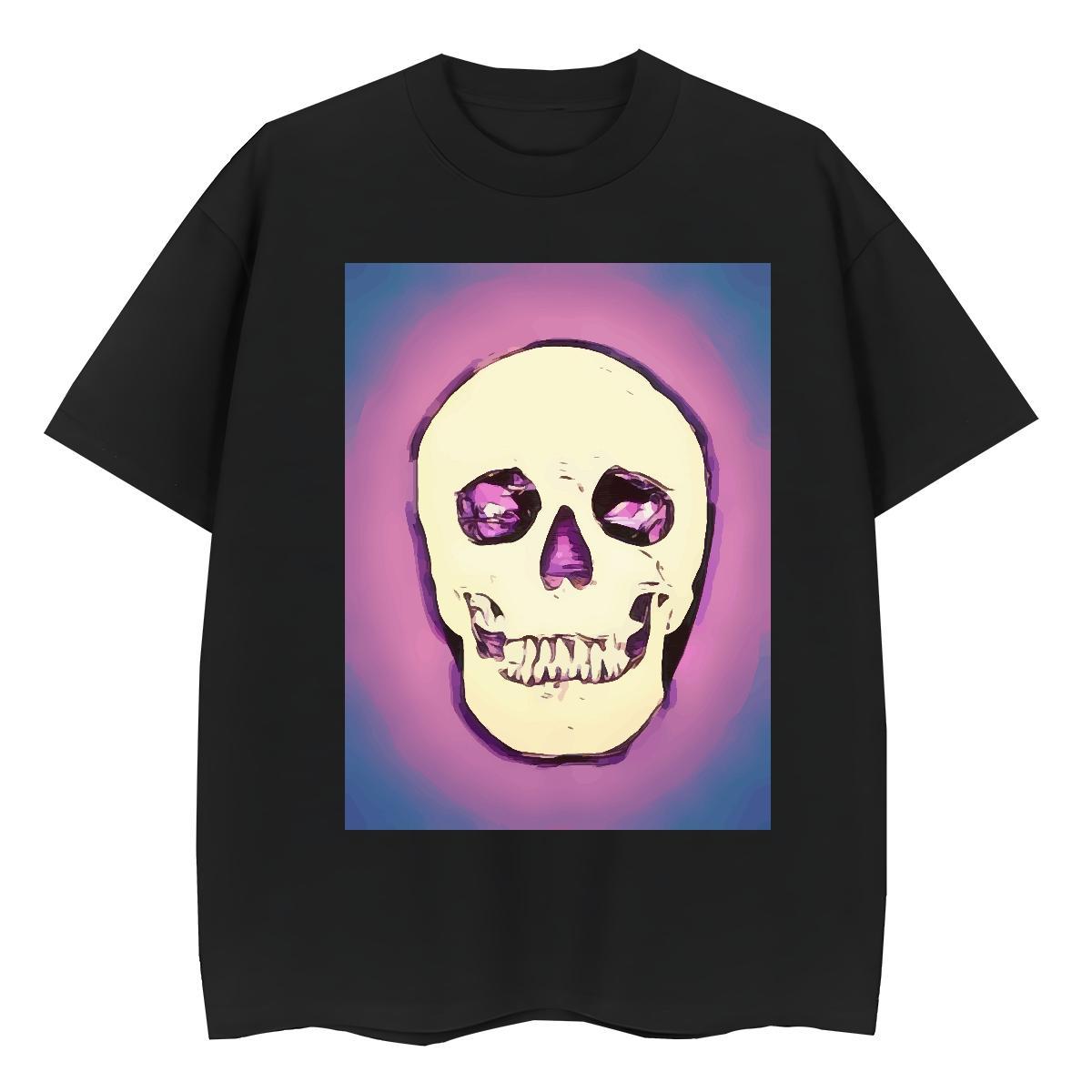 Factory Direct T-Shirts for Women 230g Pure Cotton Breathable Crew Neck Hip Hop Street skull Woman Tshirt Brand Anime Oversized Tee Shirt