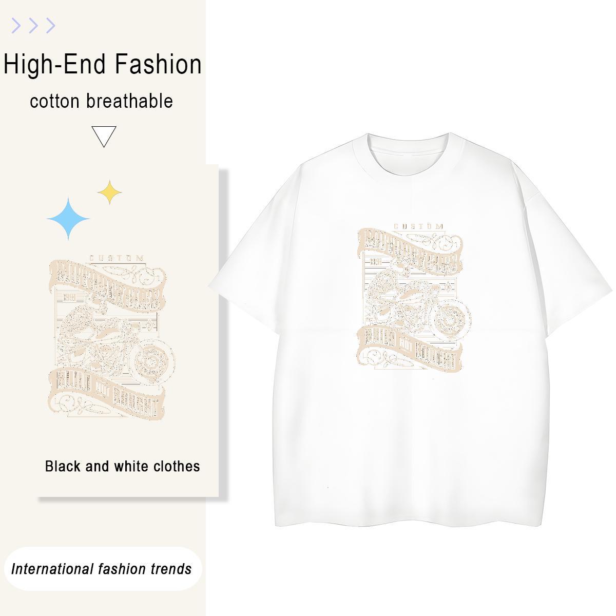 TOP Quality T-Shirts 230g Pure Cotton Crew Neck Casual Daily Wear skull Women Tees Female Custom Print Oversized Top Shirts