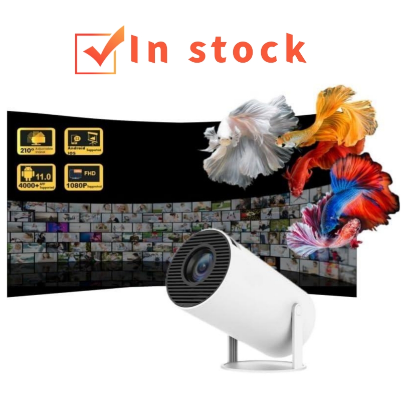 HY300 Pro Projector WiFi6 200ANSI Android 11.0 4K 130 inch Screen BT5.0 1280 720P H713 Chip Home Theater Outdoor Portable