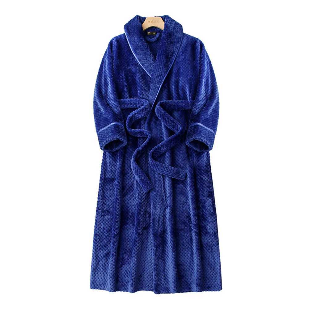 FZSLCYIYI Winter Flannel Couple Long Robe Sleepwear Warm Coral Fleece Kimono Bathrobe Nightwear Loose Home Wear LoungewearXJ241018
