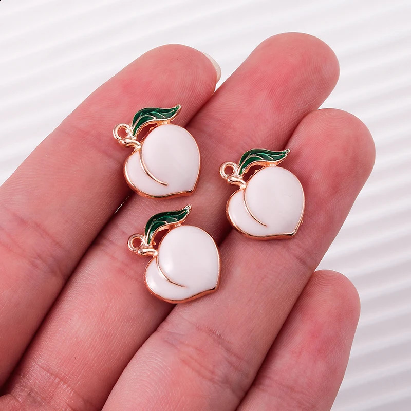 10pcs Mix Enamel Fruits Charms Cherry Pineapple Apple Peach Pendant for Necklace Earring Bracelet DIY Jewelry Making Accessories 241010