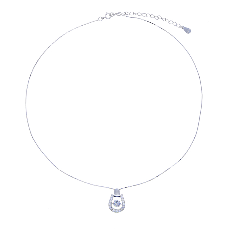 Sterg Sier Horseshoe Stud Earrings Women, Cubic Zirconia Paved, Delicate Jewelry Gift for Her