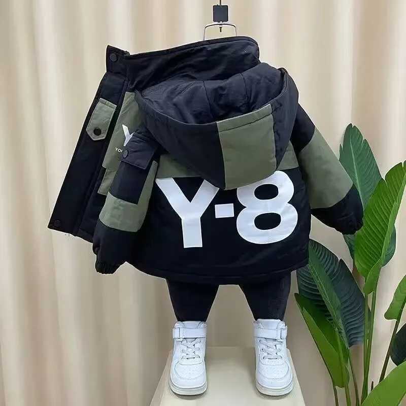 Boys Cotton Coat Autumn/Winter New Childrens Winter Clothing Cotton Jacket Childrens Winter Hooded Thickened Park M241018