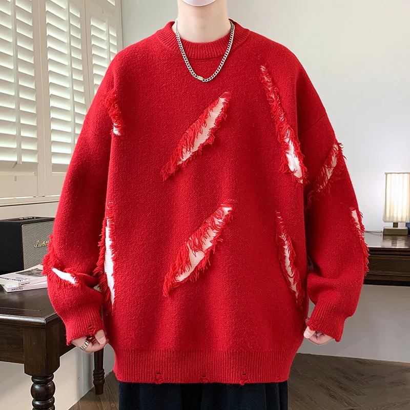 Autumn Fall Winter Fashion Round Neck LongSleeved Knitted Pullover Mens Sweaters Casual Versatile Loose Men Sweater 241018