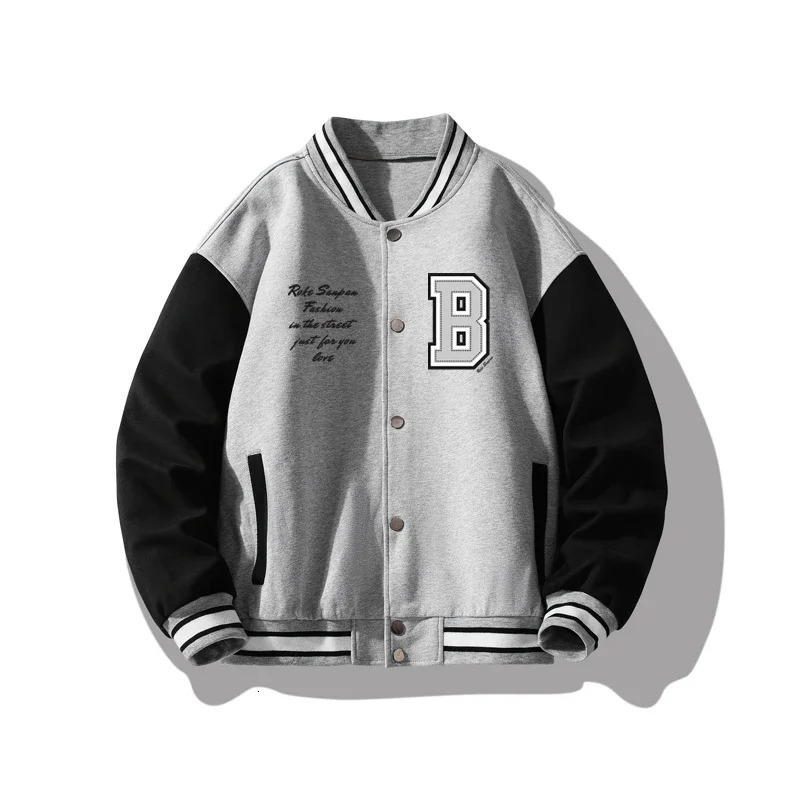 Korean Mens Baseball Jackets Embroidery Uniform Fashion Splicing Jacket Trendy Couple High Street Motorcycle Coat 241018