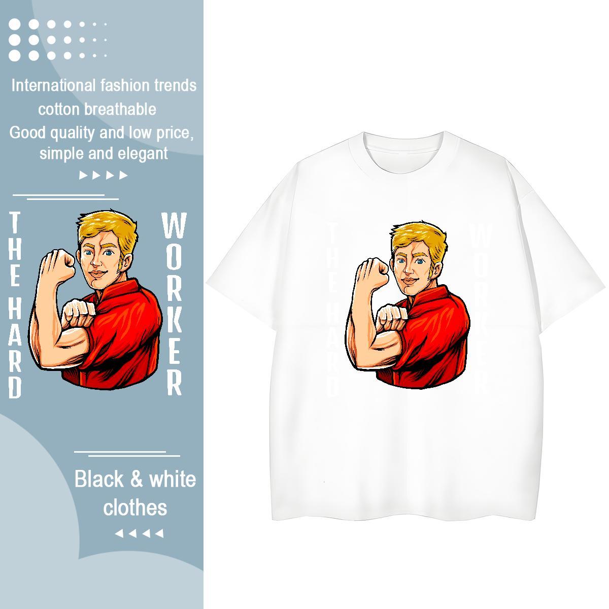 TOP Quality T-Shirts 100% Cotton 230g Breathable Crew Neck Street portrait Tshirt for Man Woman 5A Anime Wear