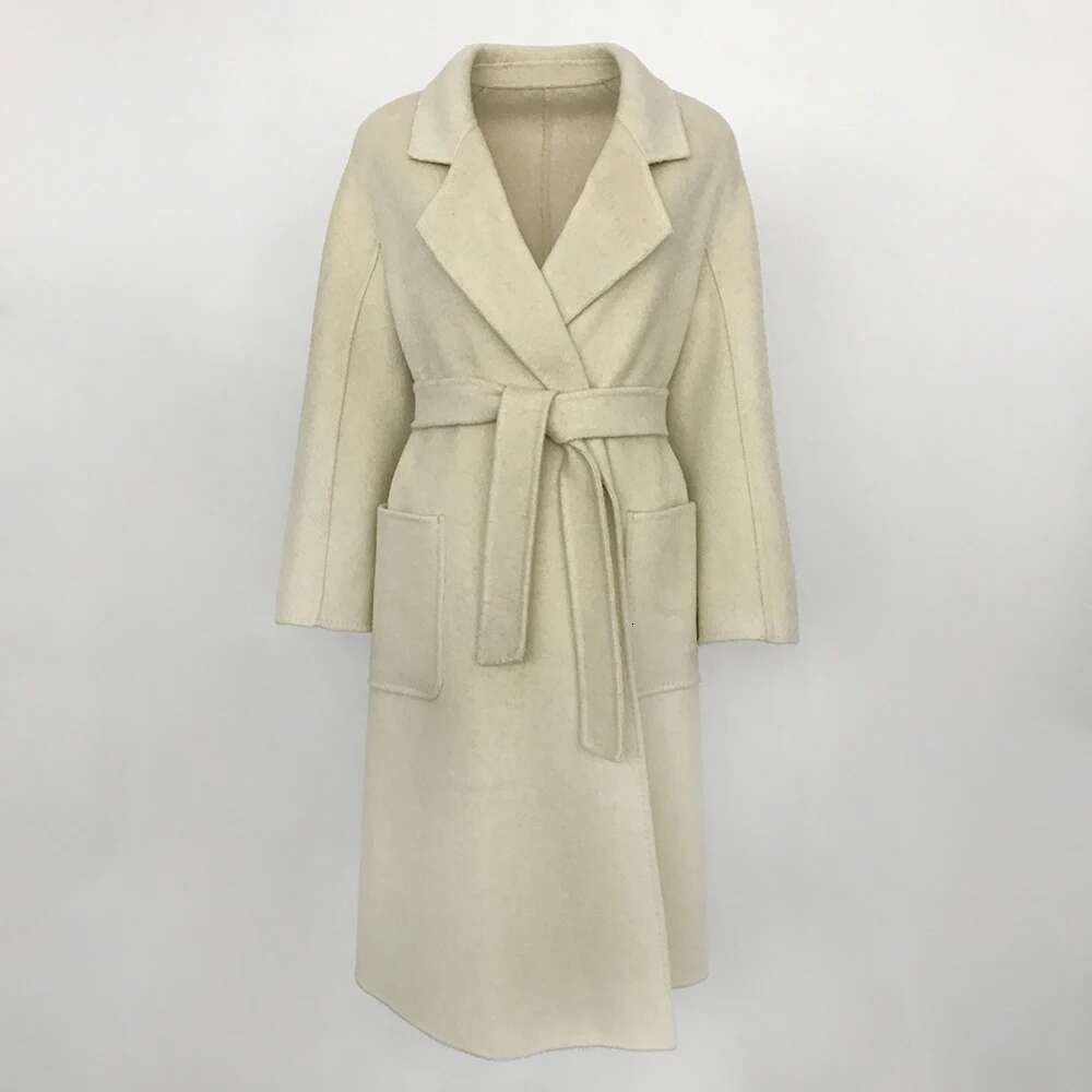 European Long Loose Wool Jacket Female Casual Fashion Office Lady 2024 Autumn Winter New Double-Sided Cashmere Coat Women