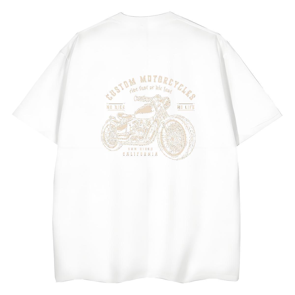 2024 T shirt 230g 100% Cotton O-Neck Short Sleeve Summer Casual Motorcycle Couples T Shirts Lady Plus Size Cartoon Tops